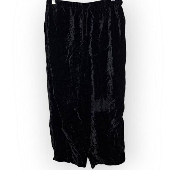 Gap Women's Vintage 90s Pull On Black Velvet High Rise Straight Leg Crop sz Smal - Picture 1 of 5